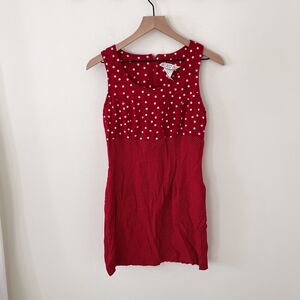 Vintage Decked Out Red Polka Dot Dress - XS Pit To Pit 16"